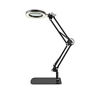 Лампа Кільцева 16 см з Лінзою Настільний колір Чорний