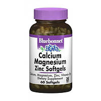 Мультиминеральный комплекс Bluebonnet Nutrition Calcium Magnesium plus Zinc 60 Softgels NB, код: 7679188