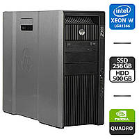 Рабочая станция Б-класс HP Z800/ 2x Xeon W5580/ 96GB DDR3/ 256GB SSD+500GB HDD/ Quadro 4000, 2 GB