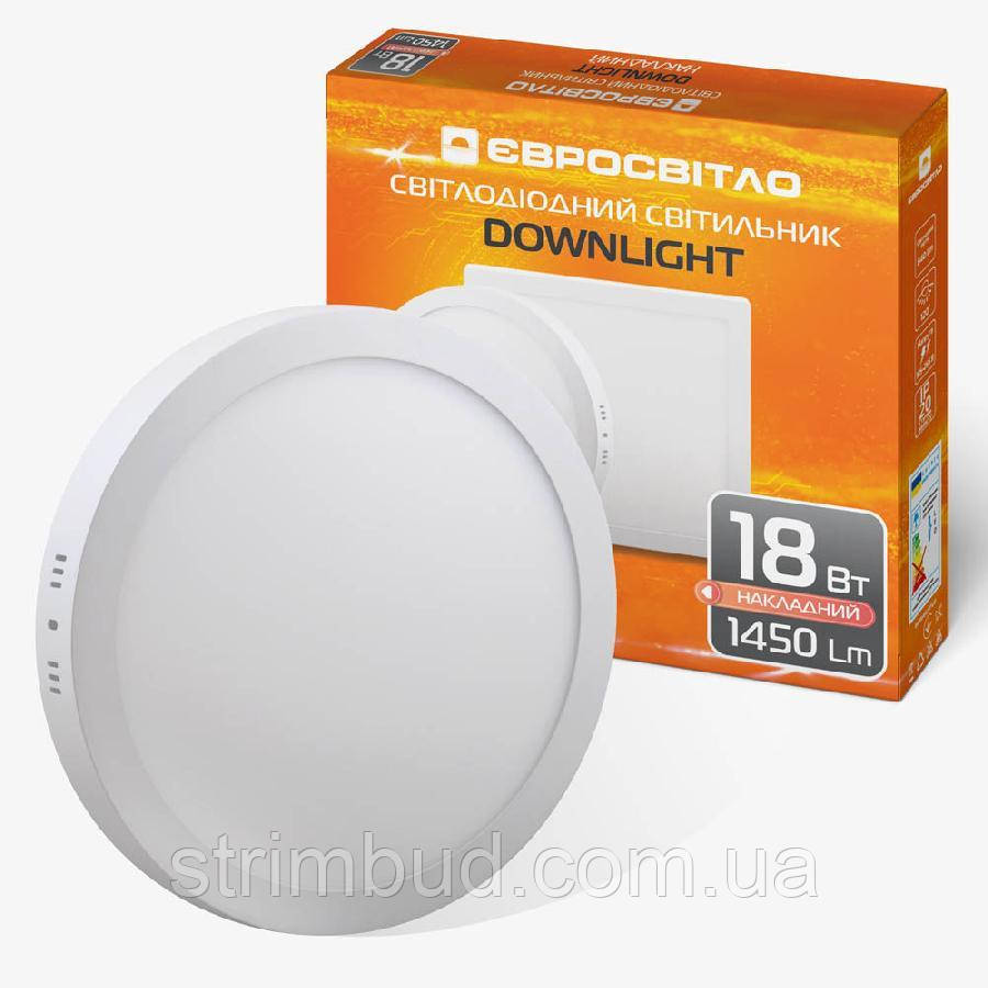 Светильник точечный накладной Євросвітло 18Вт круг LED-SR-225-18 6400К