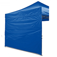 Боковая стенка на шатер палатку с цельного полотна на завязках 9 м, 3 стенки 3х3 м Синий