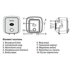 Водонагрівач "Над мийкою" Mixxus EWH-0510 Small Over накопичувач. 10 л, мокр.тен 1,5 kW (WH0003), фото 5