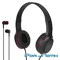 Наушники HOCO W24 Enlighten headphones with mic set Red (2x1)