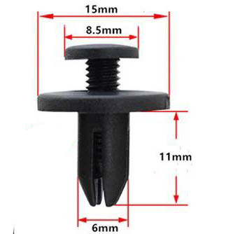 Кліпса криплення обшивки кузова Універсальна АвтоКрепеж з нарізним штирком (0180), фото 1