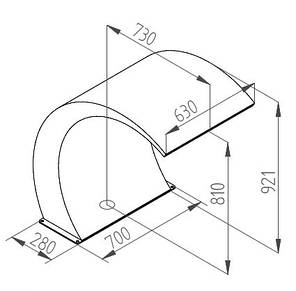 Водоспад FitStar Rondo (810x630 мм) з насосом 2.6 кВт 2 точки забору води, морська вода, фото 2