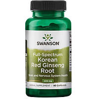 Комплекс для профилактики нервной системы Swanson Korean Red Ginseng Root 400 mg 90 Caps NB, код: 8124886