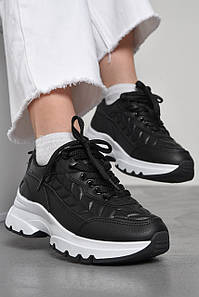 Кросівки жіночі чорного кольору на шнурівці 177231P
