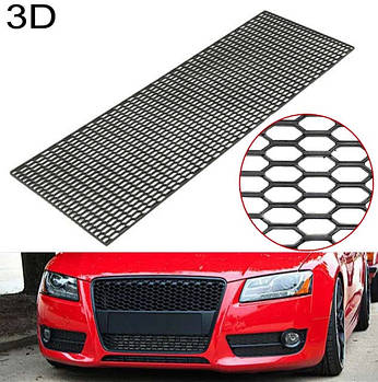 Сітка пластикова для бампера радіатора 40х120 см LAMBO STYLE 3D великі стільники 25х12 мм Чорна