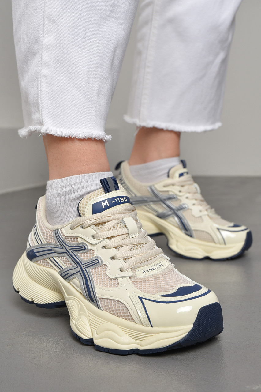 Кросівки жіночі молочного кольору на шнурівці р.36 178091T Безкоштовна доставка, фото 1