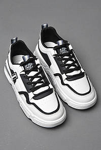 Кросівки чоловічі чорно-білого кольору на шнурівці 177244P