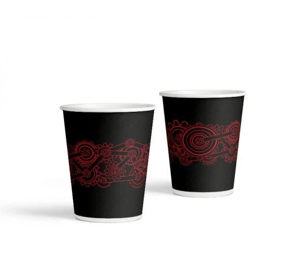 Склянка 110 мл паперовий з візерунком шестерні, упаковка 50 шт.