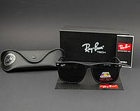 Солнцезащитные очки RAY BAN Wayfarer поляризационные антибликовые UV400 (арт. P7004) черные матовые