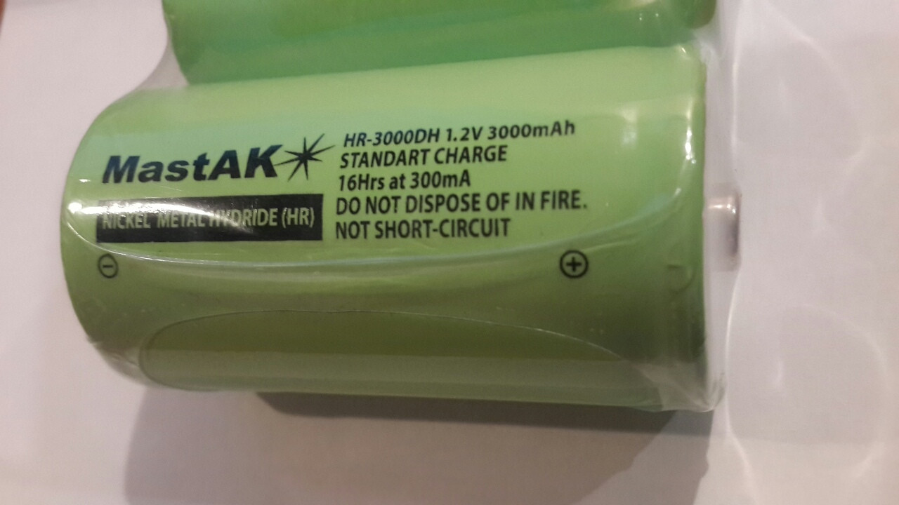 Акумулятор MastAK D/HR20 1,2 v 3000mAh (Ni-Mh)