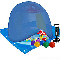 Детский надувной бассейн Intex «Грибочек», 102 х 89 см, с шариками 10 шт, тентом, подстилкой, NX, код: 7509198
