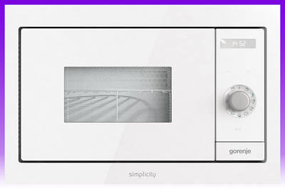 Gorenje Мікрохвильова піч вбудовувана Simplicity, 23л, міх. управл., 900Вт, гриль, дисплей, білий - | Ну купи :) |