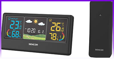 Sencor Метеостанція, внутр/зовн вимірювання, темп-ра, вологість, час, прогноз погоди, чорний - | Ну купи :) |
