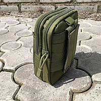 Тактическая сумка - подсумок для телефона, система MOLLE органайзер тактический из кордуры. SR-109 Цвет: хаки
