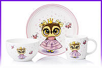 ARDESTO Набор детской посуды Princess owl 3 пр., фарфор - | Ну купи :) |