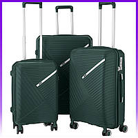 2E Набор пластиковых чемоданов, SIGMA,(L+M+S), 4 колеса, изумруд - | Ну купи :) |
