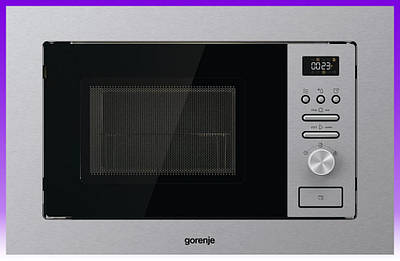 Gorenje Мікрохвильова піч вбудовувана, 20л, міх. управл., 800Вт, гриль, дисплей, інвертор, нерж - | Ну купи :)