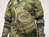 Качественная тактическая сумка, укрепленная мужская сумка рюкзак тактическая слинг. SB-432 Цвет: хаки