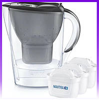 Brita Фильтр-кувшин Marella + 3 картриджа 2.4 л (1.4 л очищенной воды), графит - | Ну купи :) |