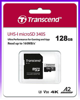 Transcend Карта пам'яті microSD 128GB C10 UHS-I U3 A2 R160/W125MB/s + SD - | Ну купи :) |