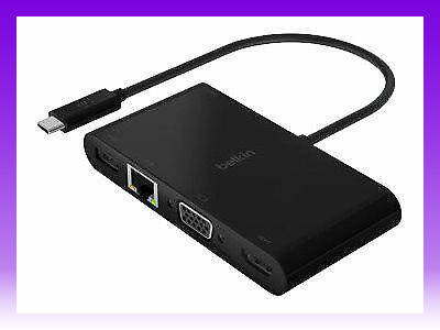 Belkin USB-C - Ethernet, HDMI, VGA, USB-A, 100W PD, black - | Ну купи :) |