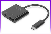 Digitus USB-C адаптер - HDMI+USB-C UHD 4K, M/F, 0.11 m - | Ну купи :) |