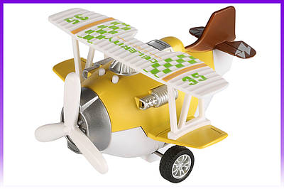 Same Toy Літак металевий інерційний Aircraft (жовтий) - | Ну купи :) |