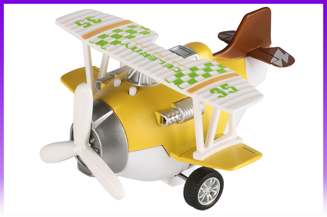 Same Toy Літак металевий інерційний Aircraft зі світлом і звуком (жовтий) - | Ну купи :) |