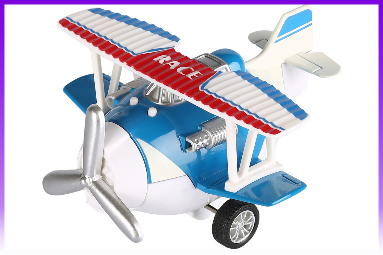 Same Toy Літак металевий інерційний Aircraft зі світлом і звуком (синій) - | Ну купи :) |