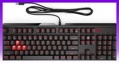 HP Клавіатура механічна OMEN Encoder, 104key, Cherry MX Brown, USB-A, EN/RU, LED, чорний - | Ну купи :) |