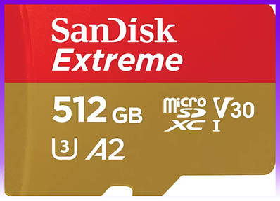 SanDisk Карта пам'яті microSD 512GB C10 UHS-I U3 R170/W80MB/s Extreme V30 - | Ну купи :) |