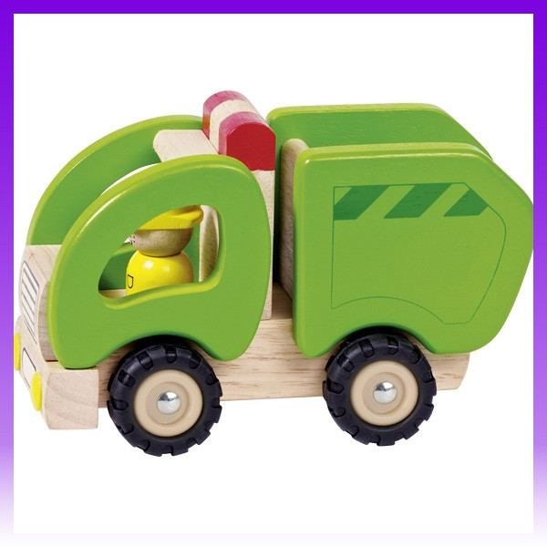 Goki Машинка дерев'яна Сміттєвоз (зелений) - | Ну купи :) |
