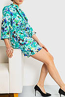 Костюм женский с цветочным принтом зелено-синий 115R0451 Kamomile S NX, код: 8388600