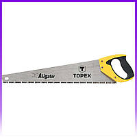 Topex Ножовка по дереву Aligator, холст 500 мм, закаленные зубцы с трехгранной заточкой, 7TPI, 620 мм - |