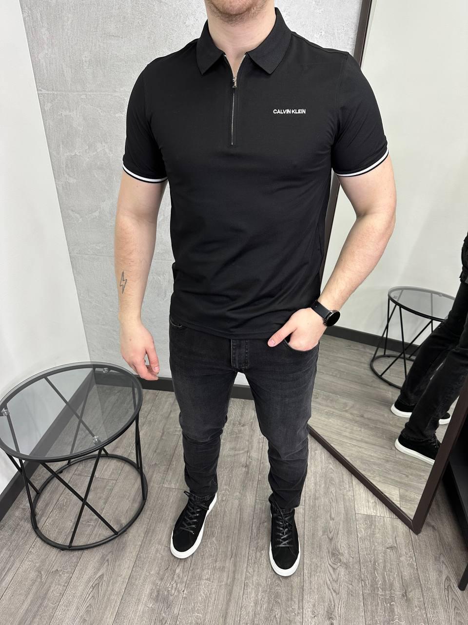 Чоловіча футболка поло Calvin Klein H4366 чорна