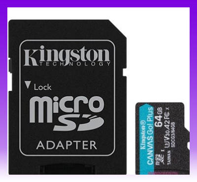 Kingston Карта пам'яті microSD 64GB C10 UHS-I U3 A2 R170/W70MB/s + SD - | Ну купи :) |