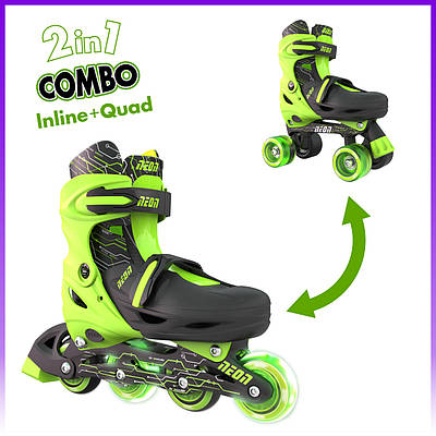 NEON Ролики COMBO SKATES Салатовий (Размер 34-37) - | Ну купи :) |