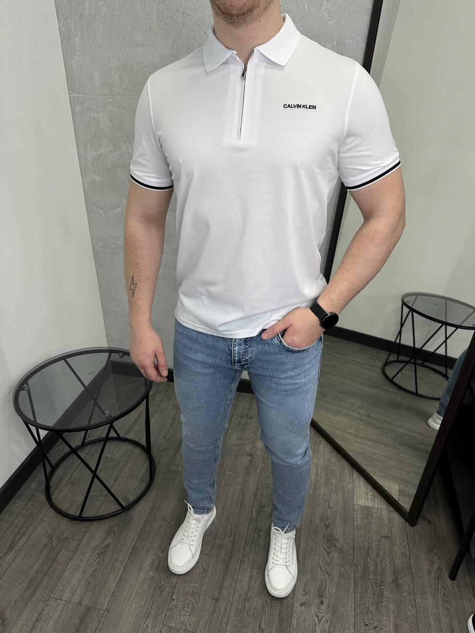 Чоловіча футболка поло Calvin Klein H4365 біла