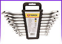 Topex Ключи гаечные, набор 8шт, двусторонние, CrV, 6-22мм - | Ну купи :) |