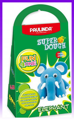 PAULINDA Маса для ліплення Super Dough Fun4one Слоник (рухливі очі) - | Ну купи :) |