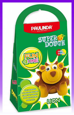 PAULINDA Маса для ліплення Super Dough Fun4one Лев (рухливі очі) - | Ну купи :) |