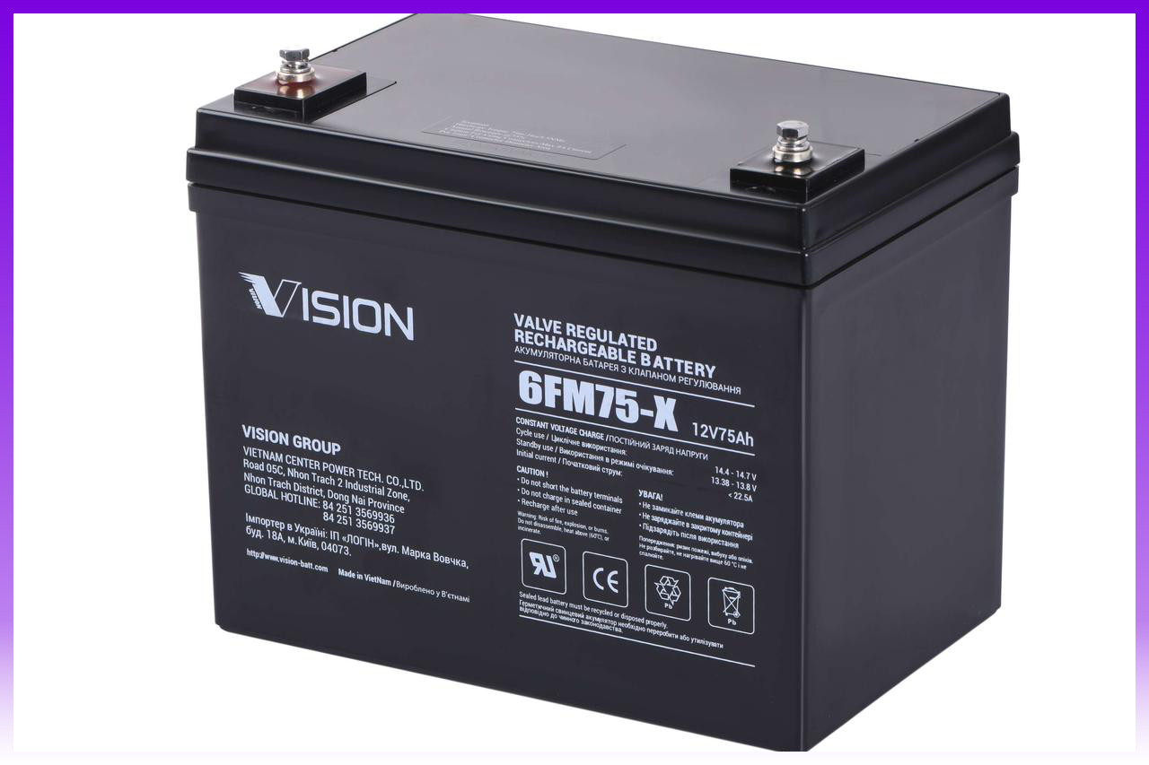 Vision Акумуляторна батарея FM 12V 75Ah - | Ну купи :) |