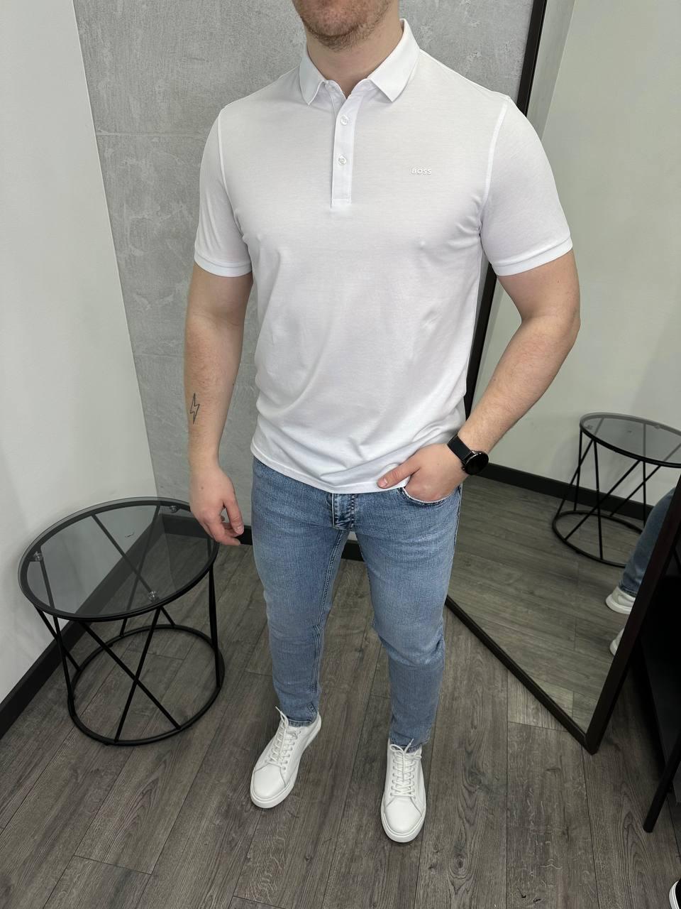 Чоловіча футболка поло Hugo Boss H4363 біла