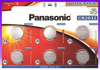 Батарейка літієва, економічні батарейки Panasonic CR2032 блістер, 6 шт. - | Ну купи :) |
