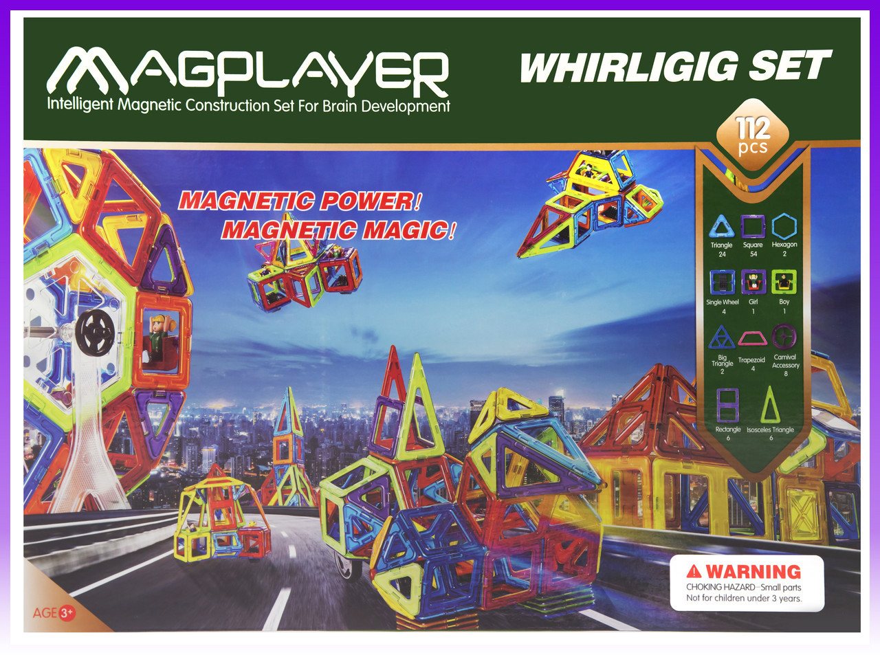 MagPlayer Конструктор магнітний 112 од. (MPB-112) - | Ну купи :) |