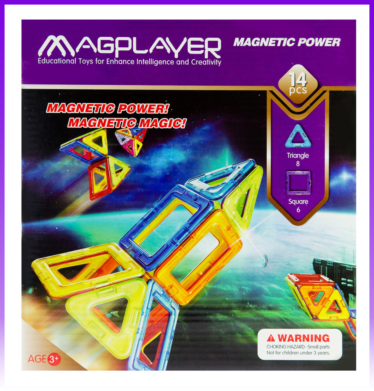 MagPlayer Конструктор магнітний 14 ел. (MPB-14) - | Ну купи :) |