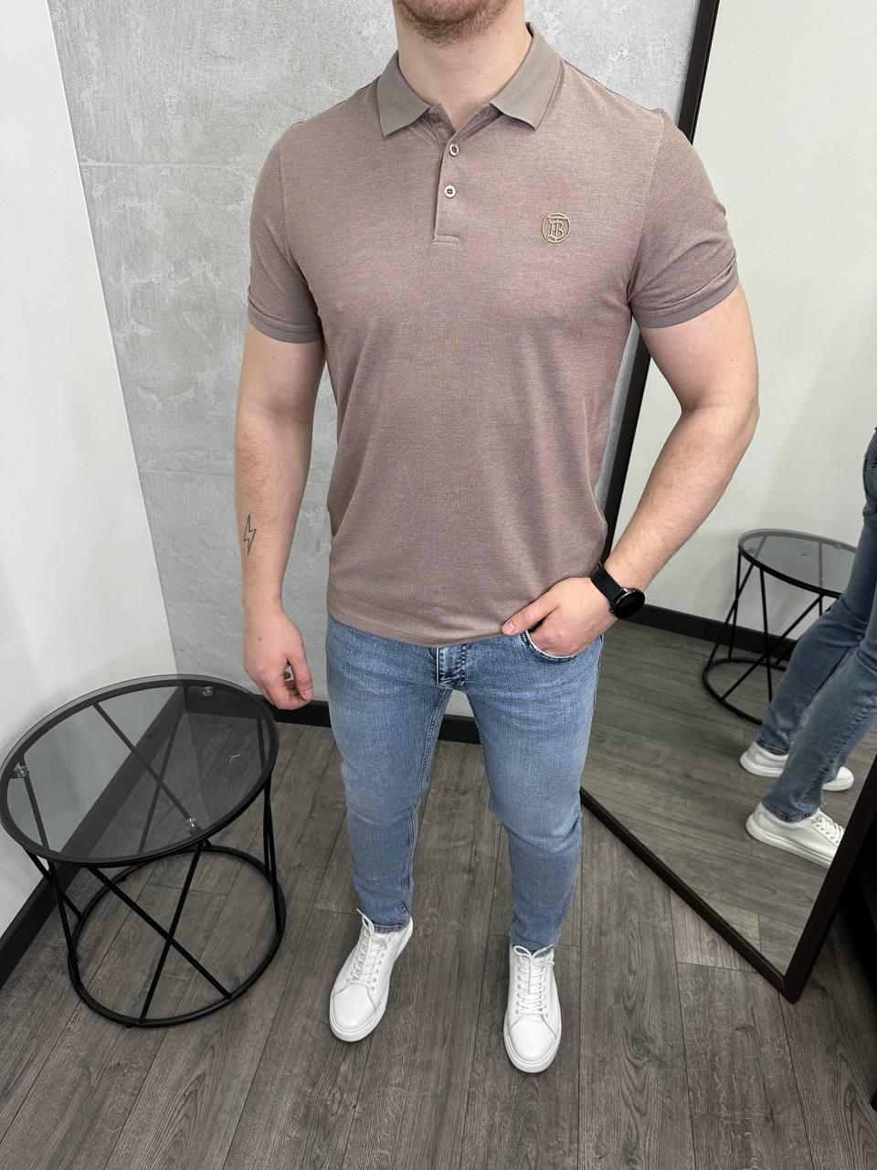 Чоловіча футболка поло Burberry H4357 бежева
